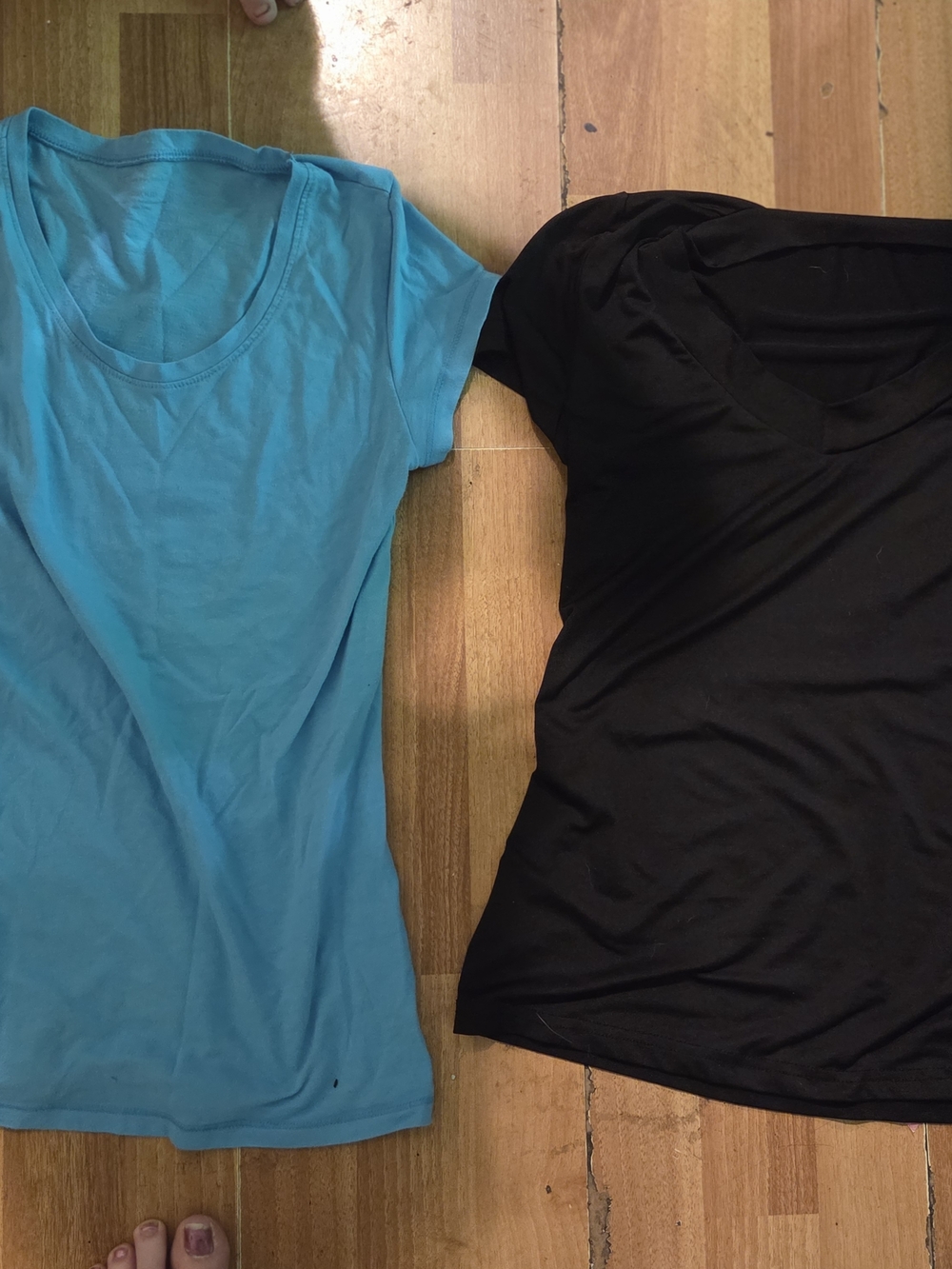 Women’s Classic Crewneck Tee - Black and Teal Womens Shirt.